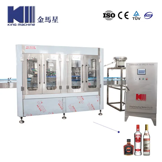 Machine de remplissage en verre vodka en verre de remplissage rotatif complet complet machine à embouteiller de vin