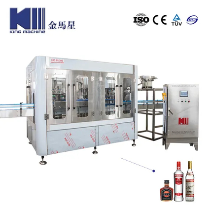 Remplissage d'alcool Terminez le lavage pour le plafonnement des bouteilles en verre 180, 375, 750 et 1000 ml