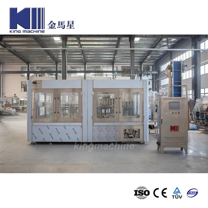 King Machine Automatic 3 in 1 Bottle Liquide Liquide Boire de l'eau de soude minéral remplissage de bouteille d'embouteillage Machine d'emballage