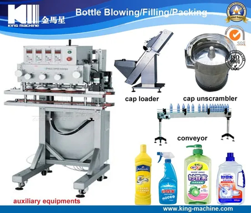 Remplissage de l'alcool à vin et machine à étancher de la machine à eau liquide et de remplissage 1 litre Machine de remplissage de bouteille