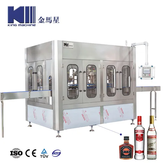 Machine d'embouteillage d'alcool à vins en verre automatique 2,2 kW Machine de remplissage et de coiffage Machine à vin Bouteille de production Ligne de production