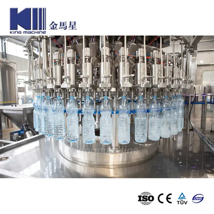 King Machine Automatic 3 in 1 Bottle Liquide Liquide Boire de l'eau de soude minéral remplissage de bouteille d'embouteillage Machine d'emballage